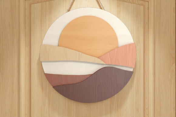 Download Desert Sunset Laser Cut Door Sign SVG - Sunset laser cut Collection