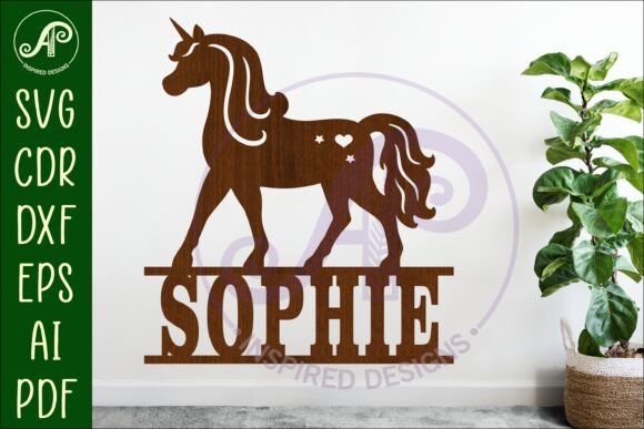 Download Unicorn Name Sign Svg Laser Cut Template - Unicorn name sign Collection