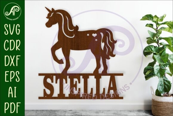 Download Unicorn Name Sign Svg Laser Cut Template - Unicorn name sign Collection