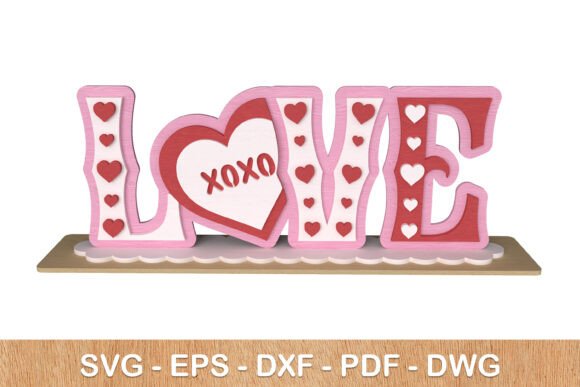 Download LOVE Valentine 3D Sign Laser Cut - 3d sign Collection