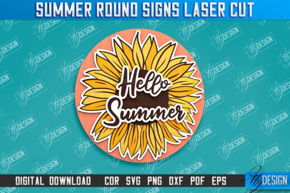 Download Summer Round Sign | 3D Sign Inscription - 3d sign Collection