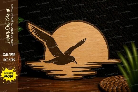 Download Flying Bird Sunset Laser Cut Svg Design - Sunset laser cut Collection