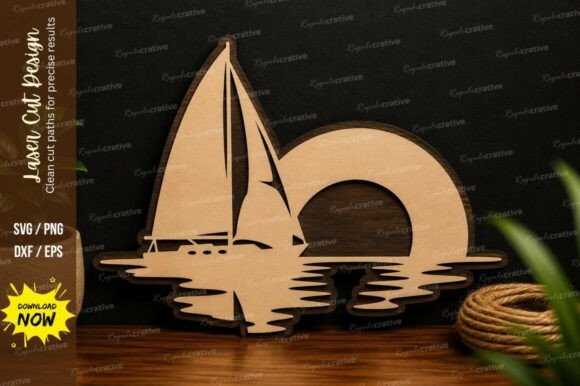 Download Sailboat Sunset Laser Cut SVG File - Sunset laser cut Collection