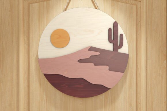 Download Desert Sunset Laser Cut Door Sign SVG - Sunset laser cut Collection