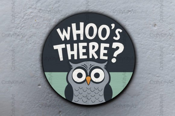 Download Whoo's There Owl Door Hanger 3D Sign SVG - 3d sign Collection