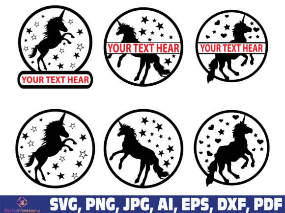 Download Unicorn Name Sign Dxf Svg - Unicorn name sign Collection