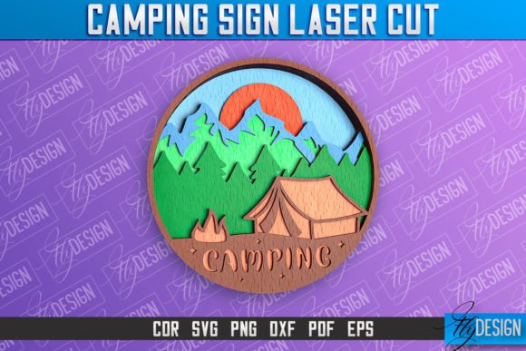 Download Camping Sign Laser Cut | 3D Sign Design - 3d sign Collection