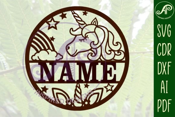 Download Cartoon Unicorn Name Sign SVG Cut File - Unicorn name sign Collection