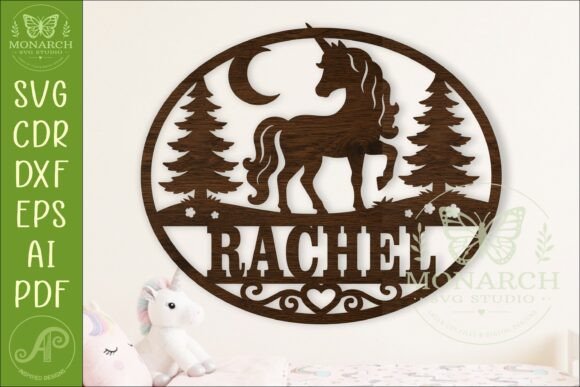 Download Personalized Unicorn Name Sign Laser Cut - Unicorn name sign Collection