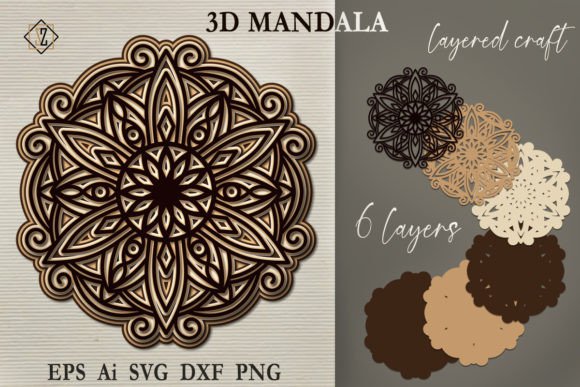 Download Mandala 3D. Layered Mandala SVG File - Layered mandala svg Collection