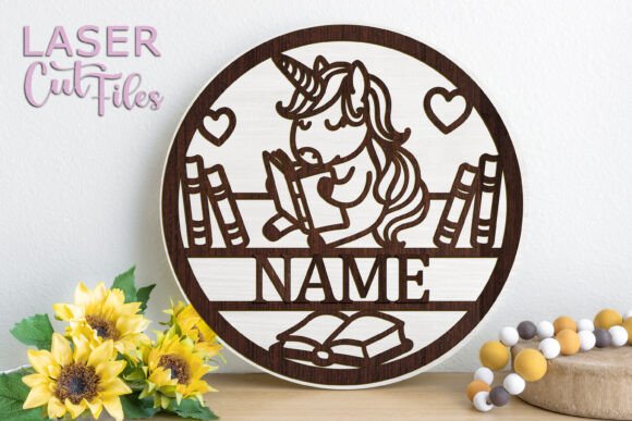 Download Unicorn Name Sign Svg LASER Cut - Unicorn name sign Collection