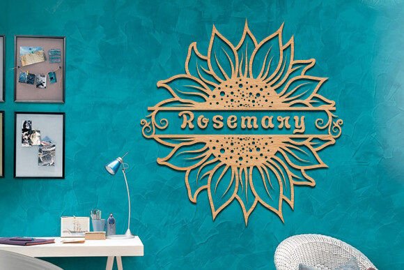 Download Sunflower Name Sign Wall Art Laser Cut - Sunflower name sign Collection